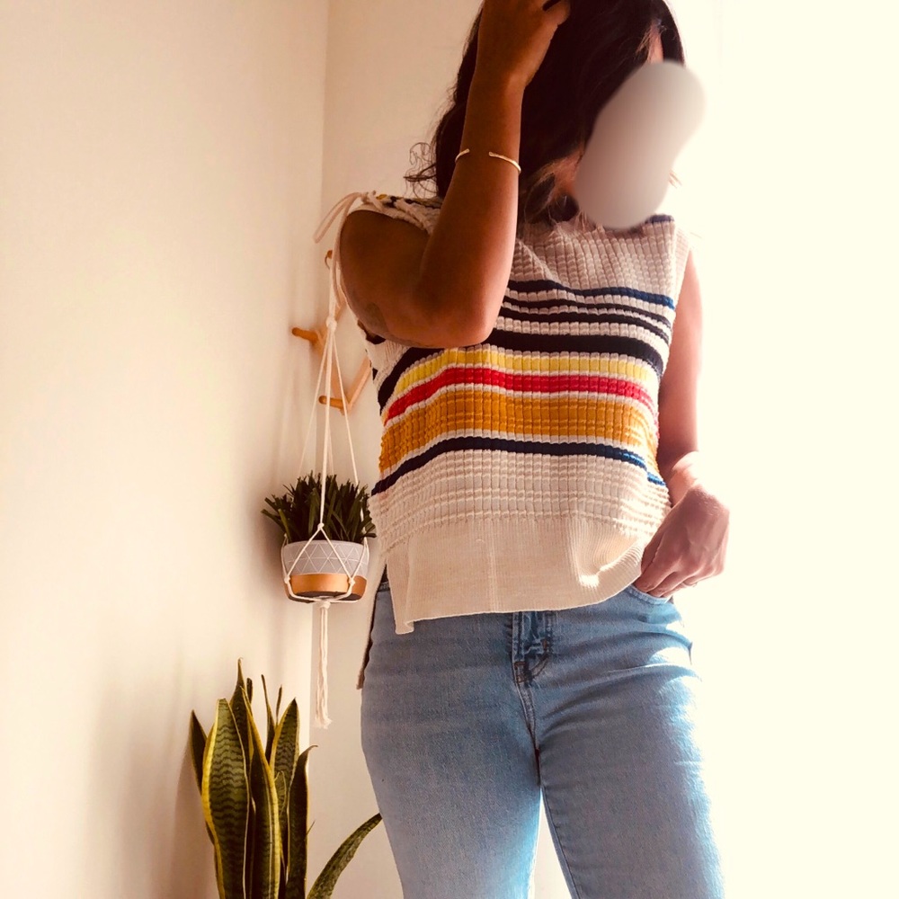 Multicolored sweater vest!